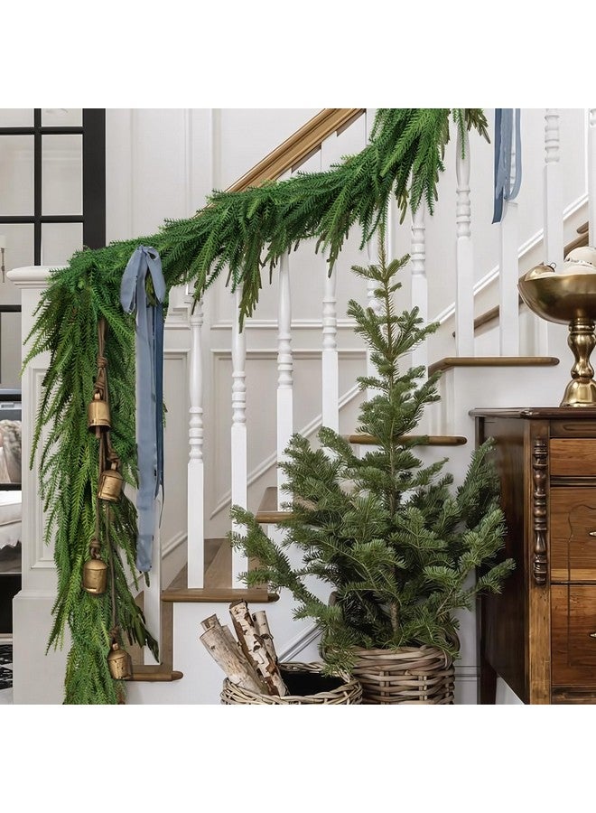 ORIENTAL CHERRY Christmas Decorations - 6 Ft Realistic Norfolk Pine Garland - Artificial Pine Greenery Garlands for Mantle Fireplace Stairs Railing Table Indoor Outdoor Front Door Porch Home Decor - Image 4