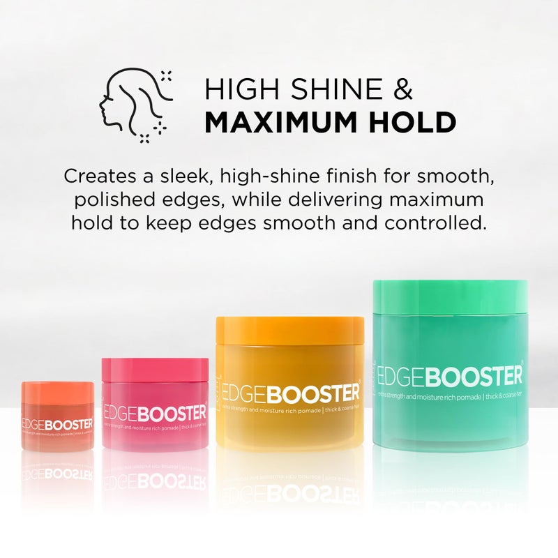 Style Factor Edge Booster Extra Strength & Moisture Rich Pomade | Strong Hold Edge Control Gel for Thick & Coarse Hair | High Shine, Non-Greasy Styling | Emerald, 3.38 oz - Image 3