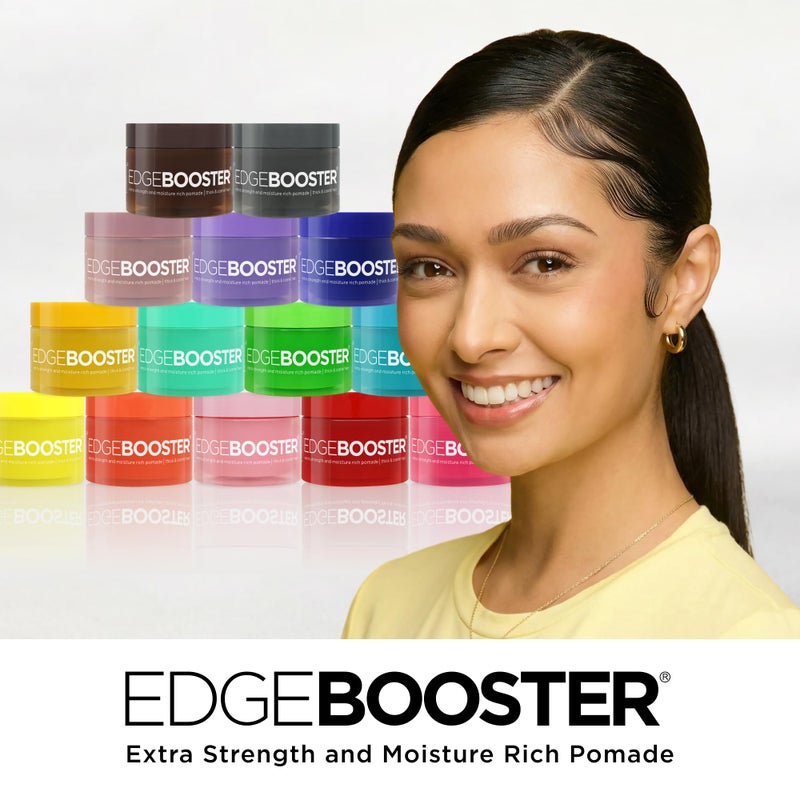 Style Factor Edge Booster Extra Strength & Moisture Rich Pomade | Strong Hold Edge Control Gel for Thick & Coarse Hair | High Shine, Non-Greasy Styling | Emerald, 3.38 oz - Image 2