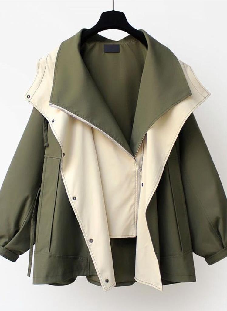 Eckek - Mid Length Trench Coat for Women Spring and Autumn Wear Casual and Popular Work Clothes Fashionable Long Sleeved Jacket - Image 1