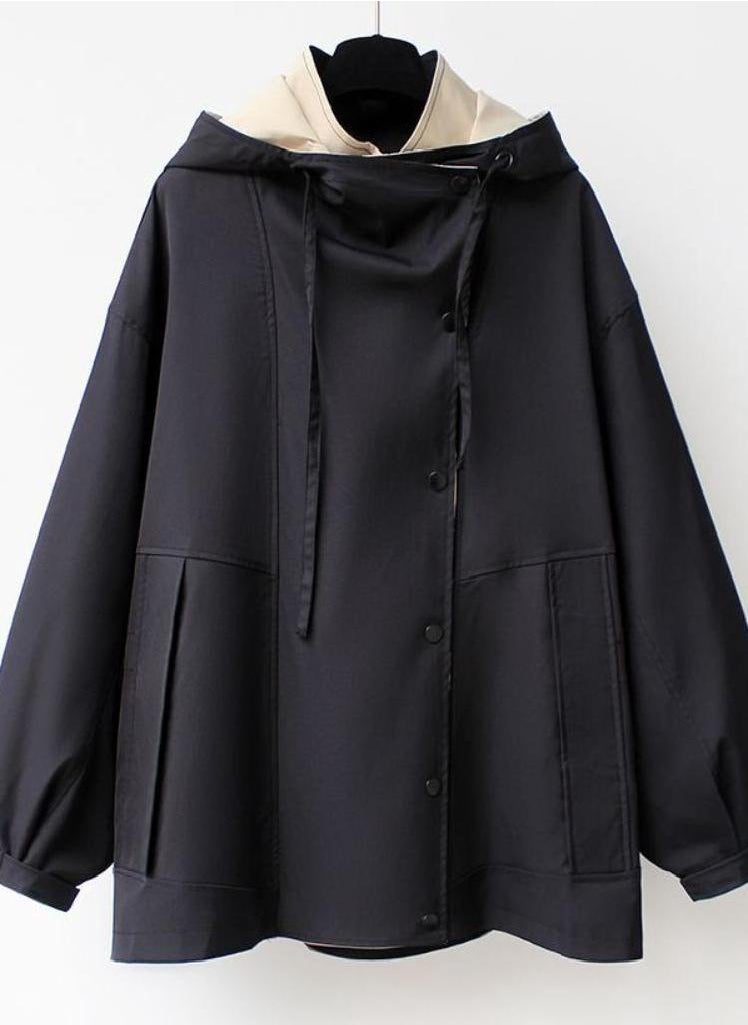 Eckek - Mid Length Trench Coat for Women Spring and Autumn Wear Casual and Popular Work Clothes Fashionable Long Sleeved Jacket - Image 1