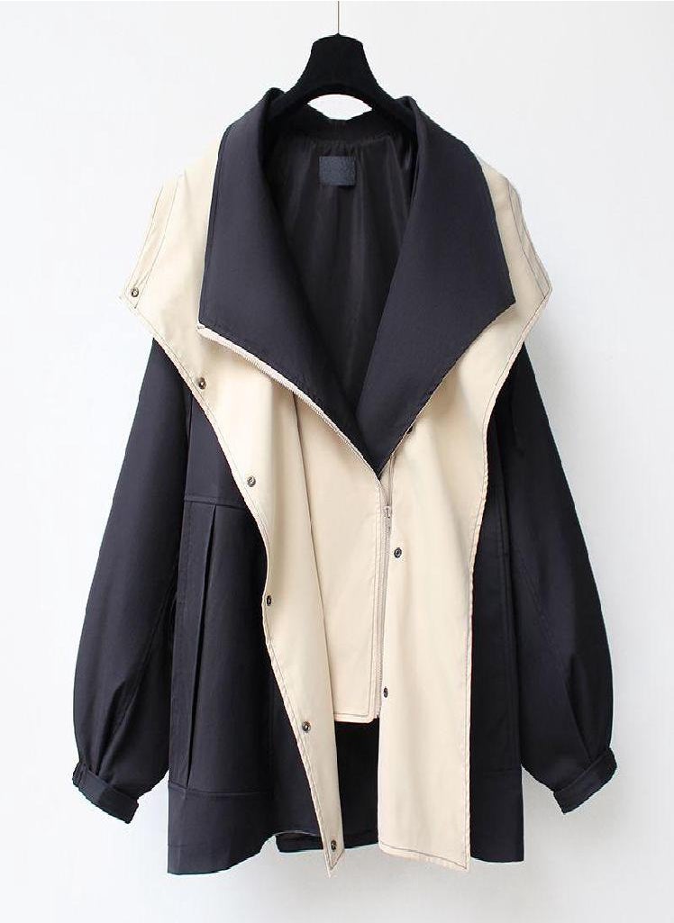Eckek - Mid Length Trench Coat for Women Spring and Autumn Wear Casual and Popular Work Clothes Fashionable Long Sleeved Jacket - Image 1