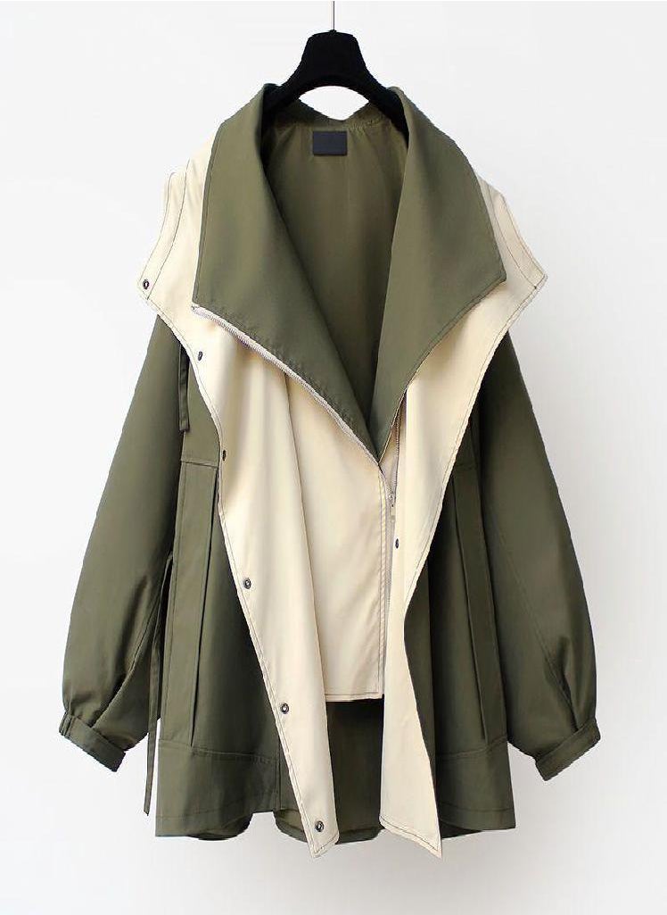 Eckek - Mid Length Trench Coat for Women Spring and Autumn Wear Casual and Popular Work Clothes Fashionable Long Sleeved Jacket - Image 1