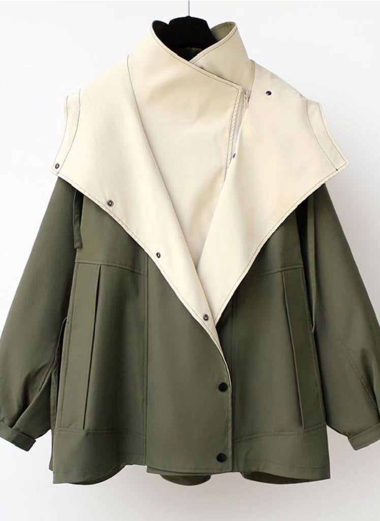 Eckek - Mid Length Trench Coat for Women Spring and Autumn Wear Casual and Popular Work Clothes Fashionable Long Sleeved Jacket - Image 1