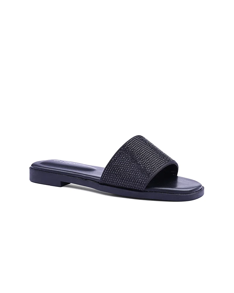 Cuple Womens rhinestone flat sandals