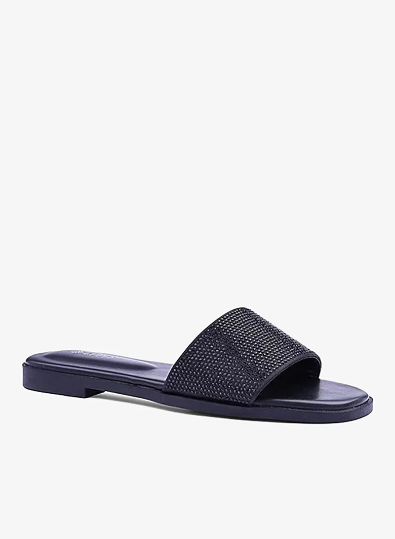 Cuple Womens rhinestone flat sandals