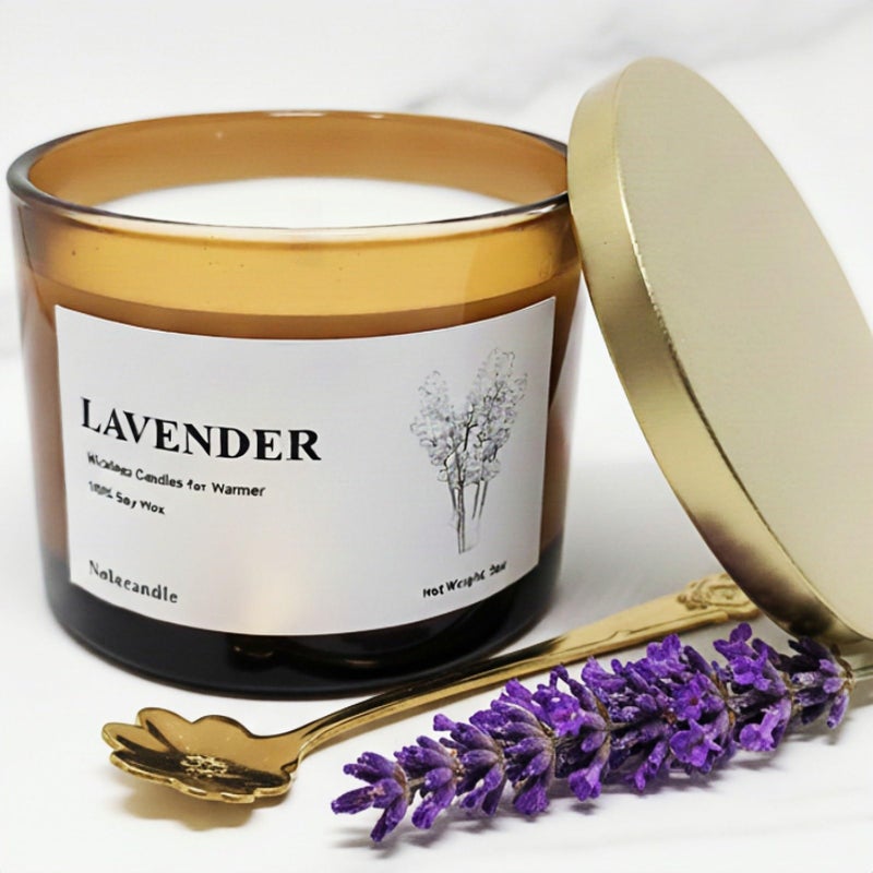 VOHO Lavender Wickless Candles for Candle Warmer Lamp, 9oz Soy Candle with Stirring Spoon & Lid, Wickless Lavender Aroma Ideal for Candle Lamp, Candles Gifts for Women Birthday Christmas Home Aroma - Image 1