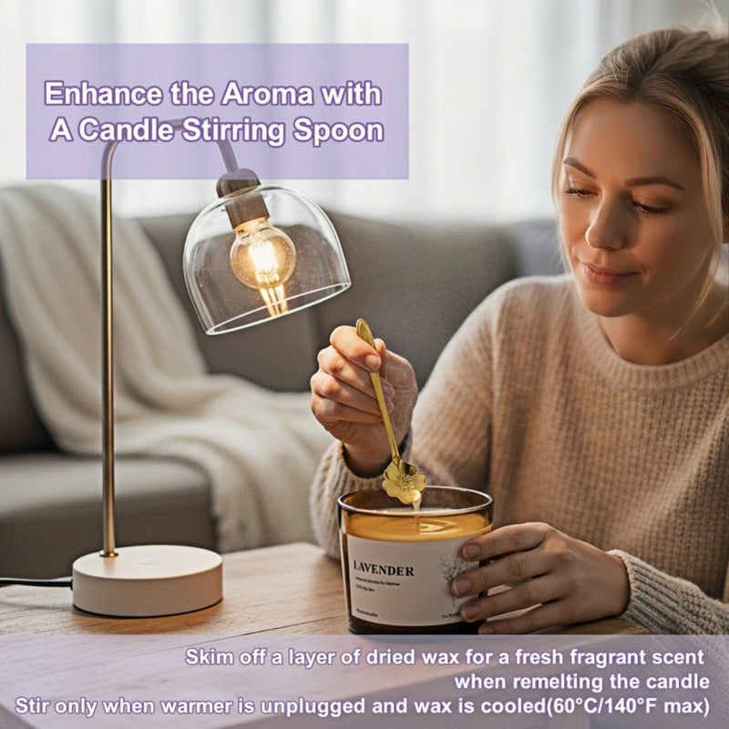 VOHO Lavender Wickless Candles for Candle Warmer Lamp, 9oz Soy Candle with Stirring Spoon & Lid, Wickless Lavender Aroma Ideal for Candle Lamp, Candles Gifts for Women Birthday Christmas Home Aroma - Image 4