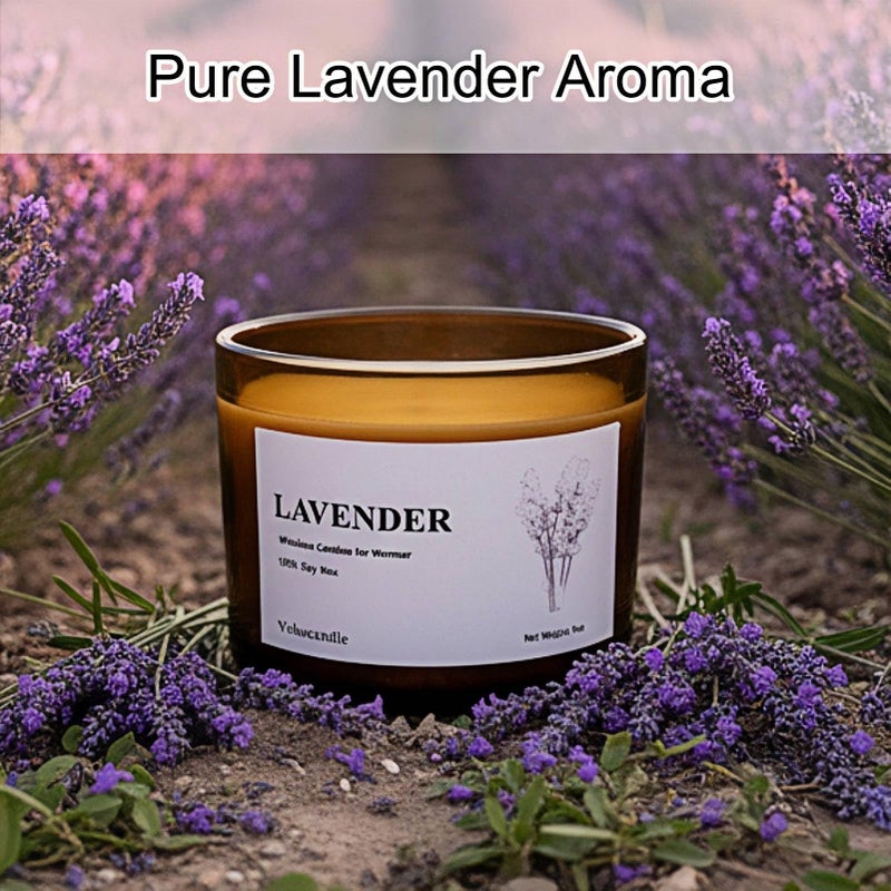 VOHO Lavender Wickless Candles for Candle Warmer Lamp, 9oz Soy Candle with Stirring Spoon & Lid, Wickless Lavender Aroma Ideal for Candle Lamp, Candles Gifts for Women Birthday Christmas Home Aroma - Image 3