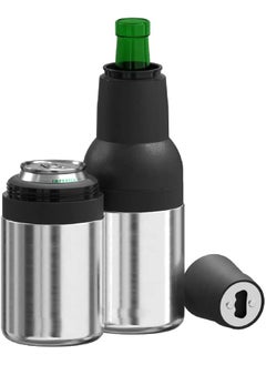 YELONA YELONA Frosty Beer BottleCan Cooler Insulated Stainless Steel with Bottle Opener for 330ml 500ml Cans 330ml Pints SilverPack of 2  - Image 2