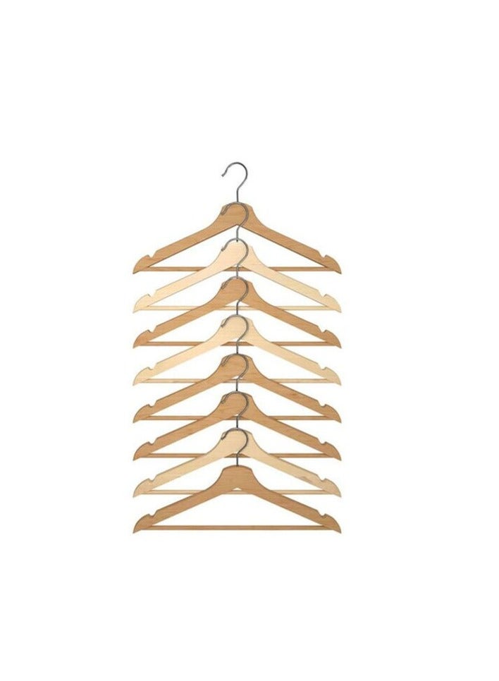 PROMASS Pack Of 8 Clothes Hanger Brown/Beige 43 x 14centimeter 
