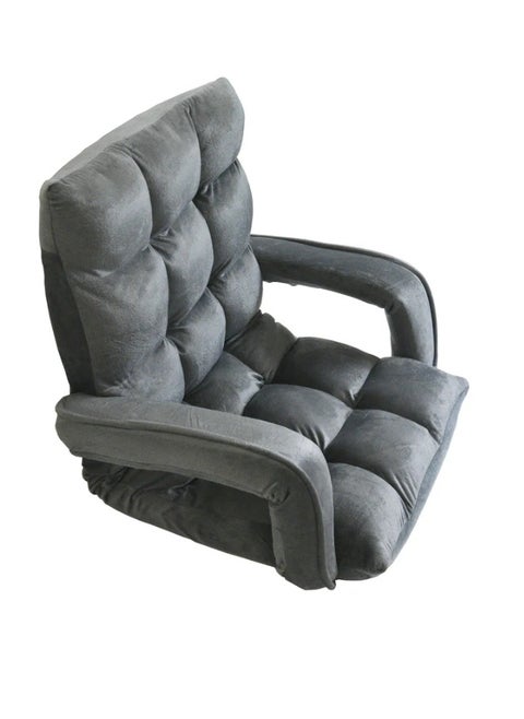 A luxurious folding floor chair padded, comfortable and soft to the touch with armrest, travel seat, sports chair, outdoor chair and garden chair