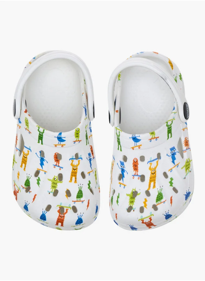 أكوا Monster Print Clogs with Backstrap