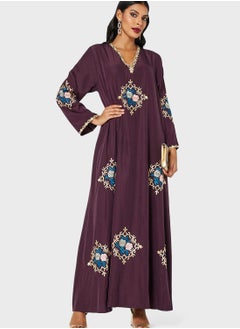 Coco Desert Flower Embroidered Abaya Dress  - Image 4