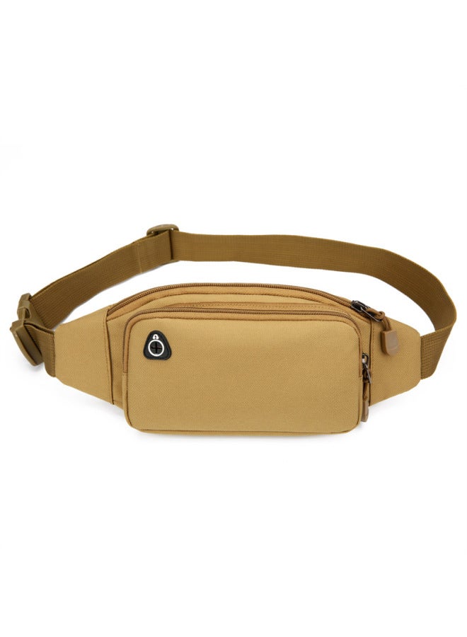 Generic Oxford Cloth Outdoor Sports Mobile Phone Waist Bag Work Wear-resistant Construction Site Men's Waterproof 2024 Crossbody Women's New-Color:Khaki - Image 1