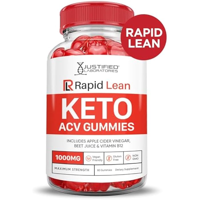 Justified Laboratories Rapid Lean Keto ACV Gummies Advanced Formula 1000MG Rapid Lean Keto Gummies Apple Cider Vinegar Formulated with Pomegranate Beet Juice Powder B12 Vegan Non GMO 60 Gummys - Image 4