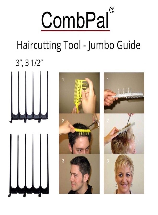 CombPal Scissor Clipper Over Comb - Barber Hair Cutting Tool with Jumbo Guide for DIY Home Haircuts (Black) - Image 2