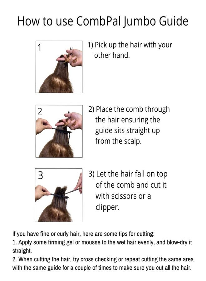 CombPal Scissor Clipper Over Comb - Barber Hair Cutting Tool with Jumbo Guide for DIY Home Haircuts (Black) - Image 3