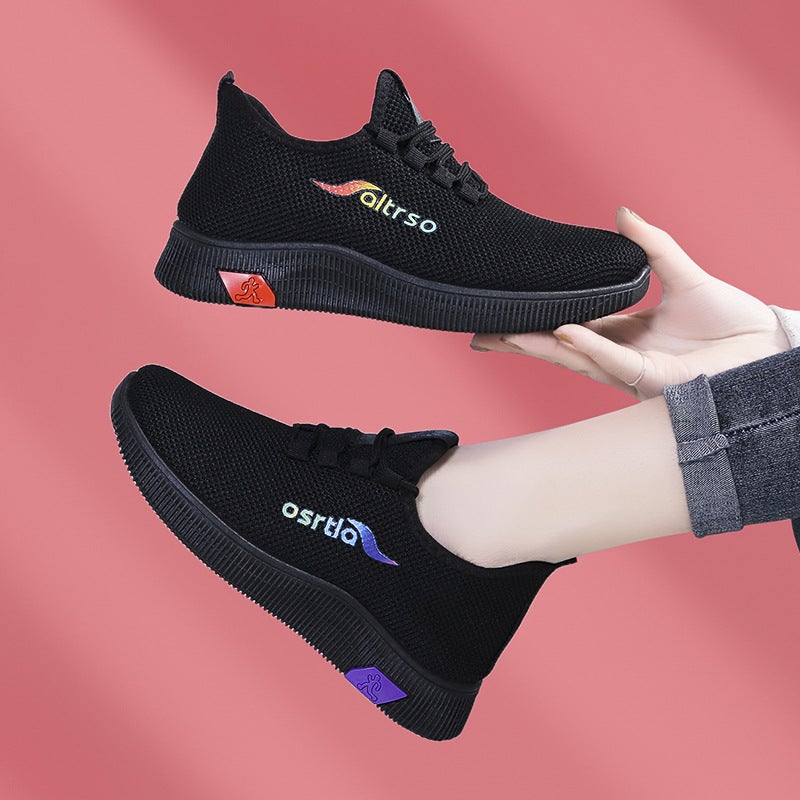 Old Beijing cloth shoes women's ultra-light all black work sneaker flat bottom long standing not tired feet mother non-slip work shoes - Image 5