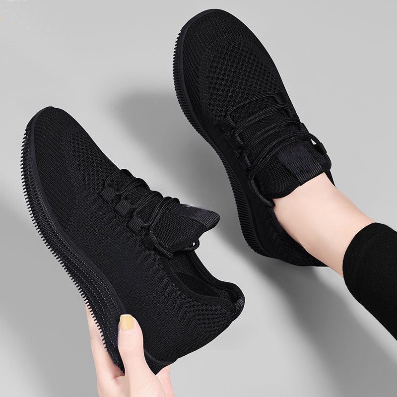 Old Beijing cloth shoes women's ultra-light all black work sneaker flat bottom long standing not tired feet mother non-slip work shoes - Image 1