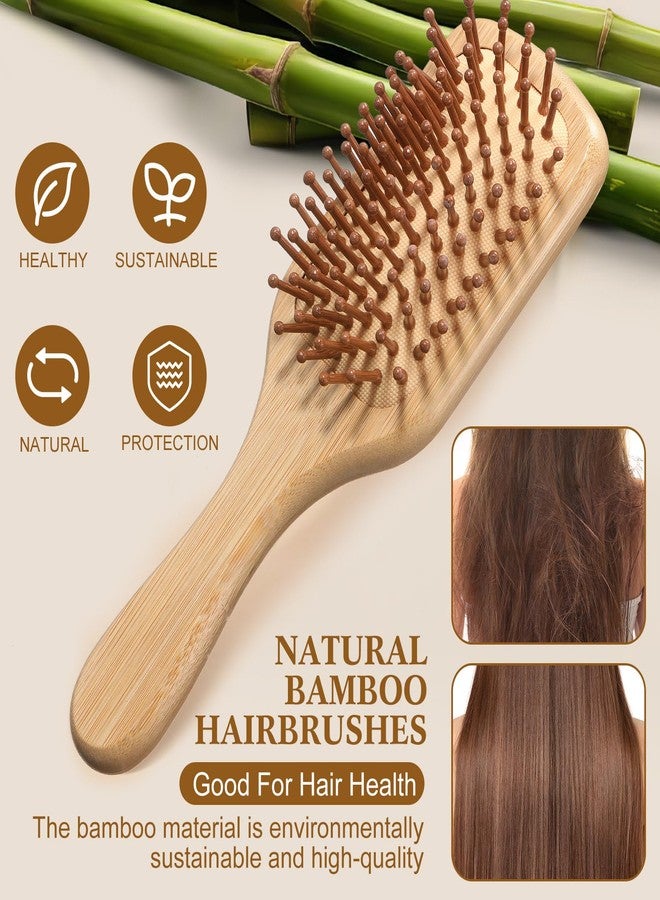 Meanplan 40 Pack Bamboo Hair Brush Bulk Mini Wood Hairbrushes for Women Hair Growth Detangle Tail Comb Paddle Hairbrush for Massaging Scalp Women Men Wedding(Square Head) - Image 3
