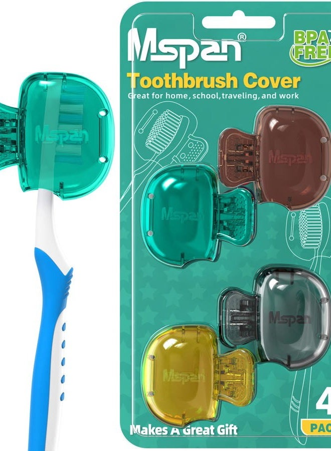 Mspan Toothbrush Protector Travel Cover: Brush Head Cap Cute Clip Case Bulk Guard - Oral Care Accessories Pod for Kids Adults - Image 1