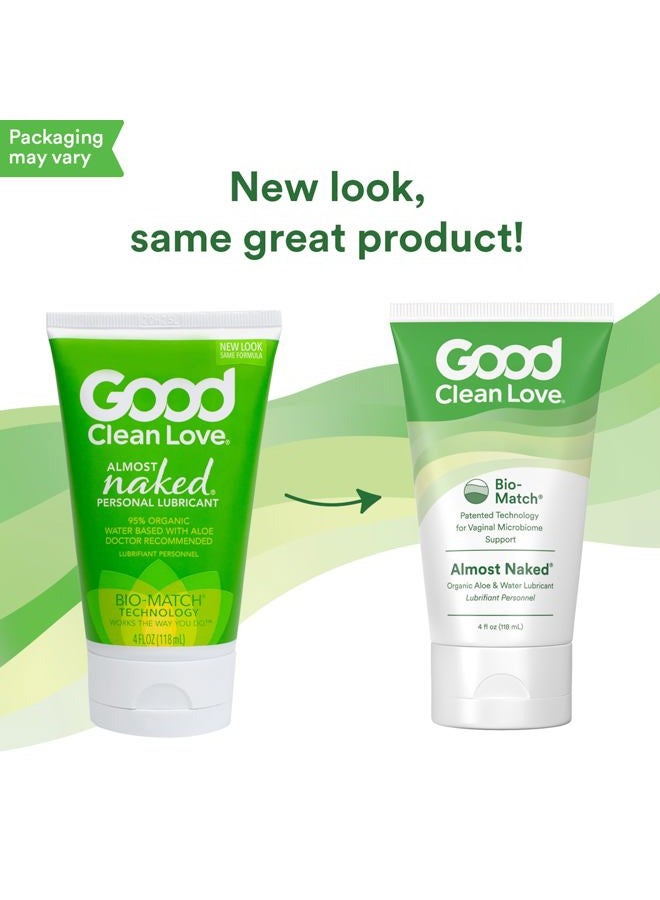 Good Clean Love Almost Naked Water-Based Lube, Personal Lubricant with Organic Aloe Vera, Safe for Adult Toys & Condoms, pH-Balanced, Clean Intimate Wellness Gel for Men & Women, 4 Oz (2-Pack) - Image 2