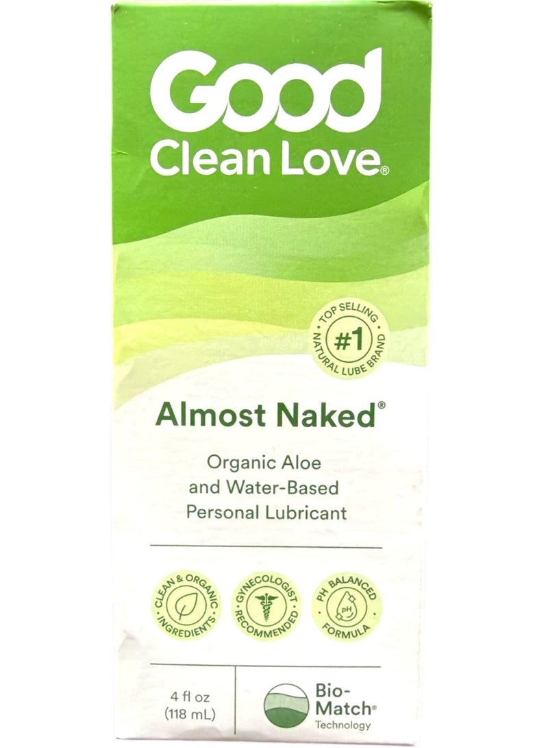 Good Clean Love Almost Naked Water-Based Lube, Personal Lubricant with Organic Aloe Vera, Safe for Adult Toys & Condoms, pH-Balanced, Clean Intimate Wellness Gel for Men & Women, 4 Oz (2-Pack) Packaging May Vary - Image 1