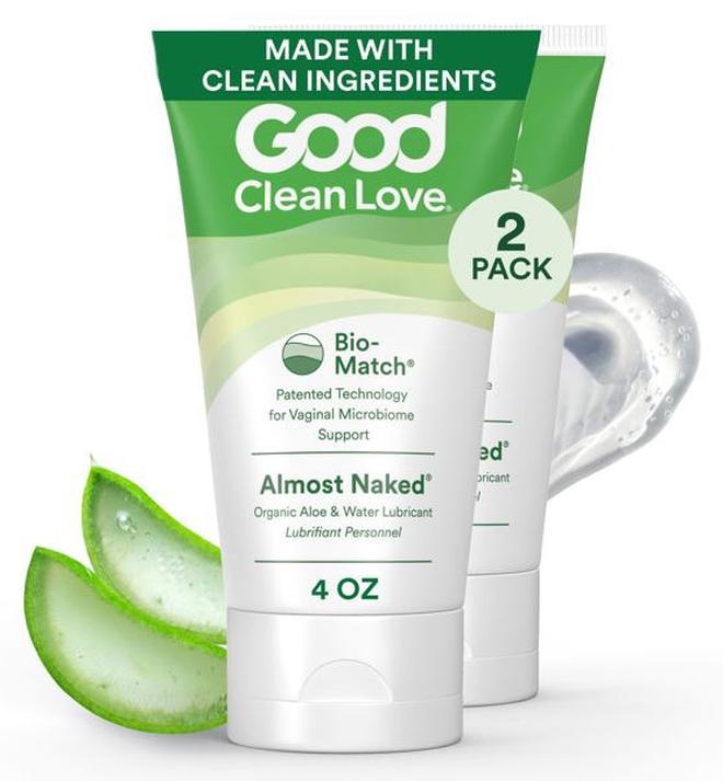 Good Clean Love Almost Naked Water-Based Lube, Personal Lubricant with Organic Aloe Vera, Safe for Adult Toys & Condoms, pH-Balanced, Clean Intimate Wellness Gel for Men & Women, 4 Oz (2-Pack) Packaging May Vary - Image 4