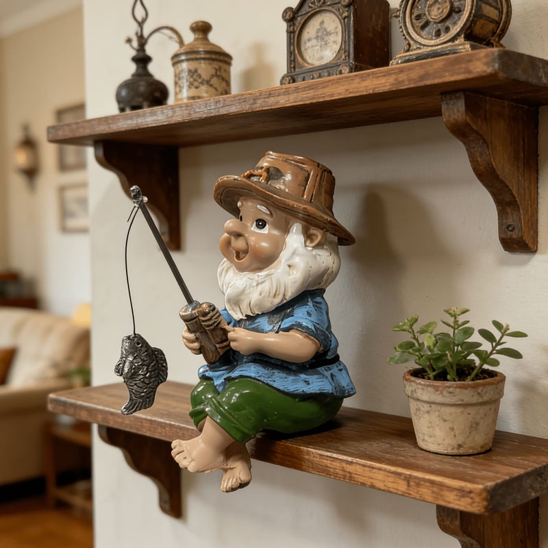Fishing Gnome Resin Figure Humorous Elf Decoration For Garden Home Spring Gift - Image 4