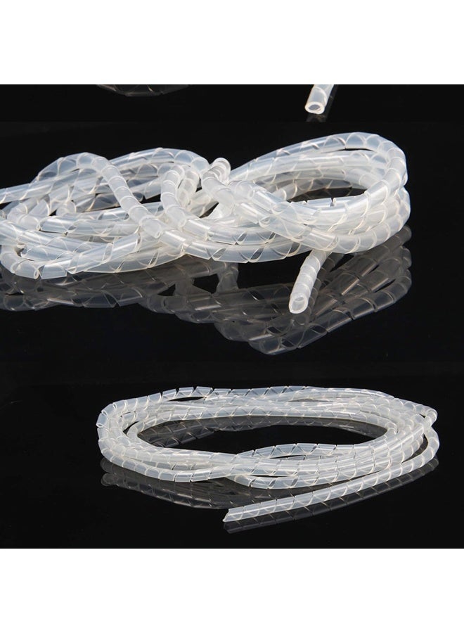 Poaker Spiral Wire Cable Wrap Protective Cable Cover And Tidy Sleeve For Pc Tv Home And Office Cables Spiral Wrapping Band Organizer White 10Mm  - Image 3
