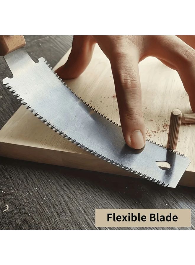 Japanese Hand Saw 1pc Flexible Metal Blade Precision Woodworking Tool Smooth Cuts Ergonomic Wooden Handle - Image 3
