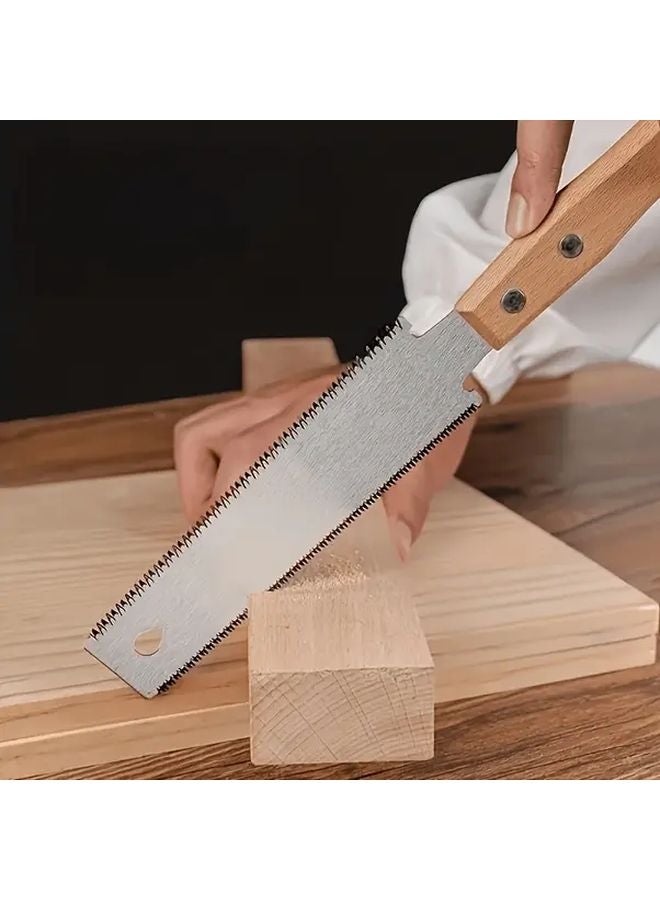 Japanese Hand Saw 1pc Flexible Metal Blade Precision Woodworking Tool Smooth Cuts Ergonomic Wooden Handle - Image 1