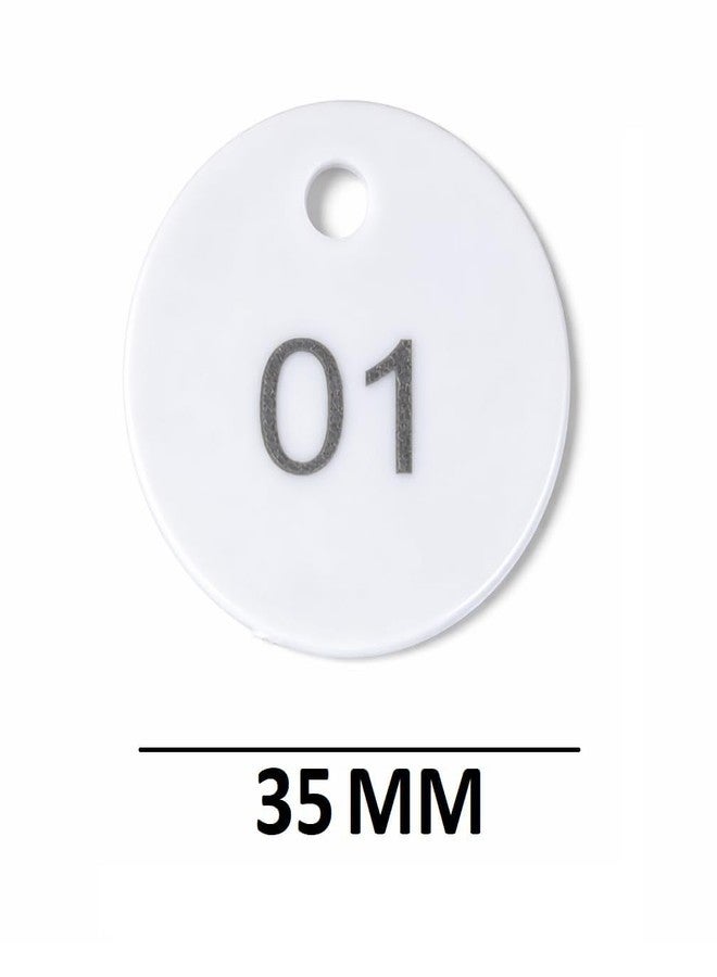 MOREL (1 to 200) Numbered Token Coins, White, Plastic, Round, 35 MM, with Hole, Set of 200 for Shop, Board Games, School Queue Management & Plant and Farm Animal Numbering. - Image 2
