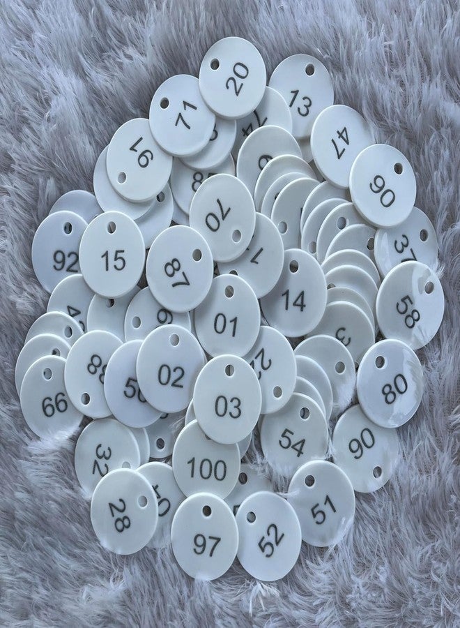 MOREL (1 to 200) Numbered Token Coins, White, Plastic, Round, 35 MM, with Hole, Set of 200 for Shop, Board Games, School Queue Management & Plant and Farm Animal Numbering. - Image 3