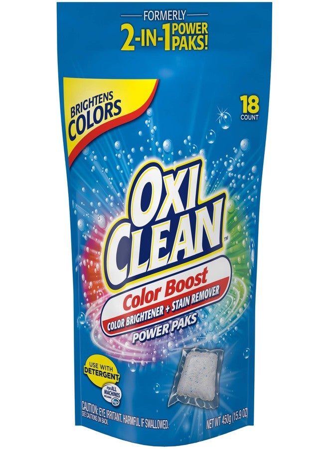 OxiClean Color Boost Color Brightener plus Stain Remover Power Paks, 18 Count (Packaging may vary) - Image 1