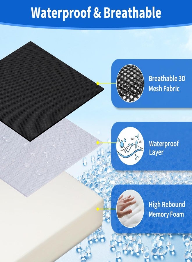 YOUFI Wheelchair Seat Cushion with Waterproof Layer Breathable Cover, High Rebound Memory Foam, Non-Slip Bottom and Handle, Chair Cushion for Sciatica and Pressure Relief - Image 3