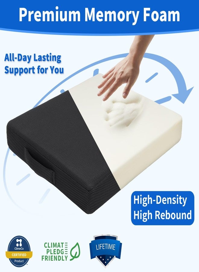 YOUFI Wheelchair Seat Cushion with Waterproof Layer Breathable Cover, High Rebound Memory Foam, Non-Slip Bottom and Handle, Chair Cushion for Sciatica and Pressure Relief - Image 2