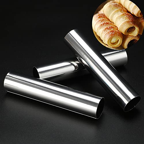 PhantomSky 12 Pack Cannoli Tube Non Stick Stainless Steel Cream Horn Mold Danish Pastry Cannoli Form Screw Croissant Shell Cream Roll Spiral Bread DIY Cake Baking Mold for Home kitchen Outdoor Picnic - Image 5