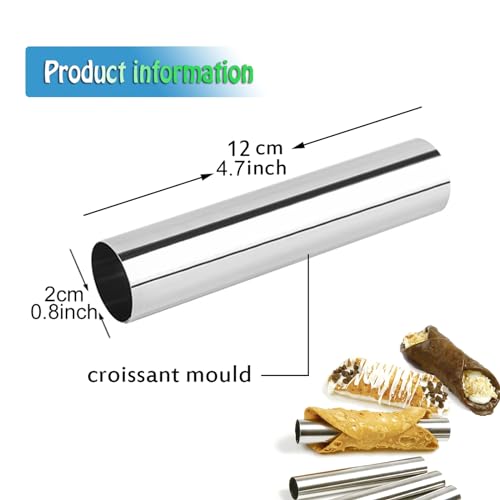 PhantomSky 12 Pack Cannoli Tube Non Stick Stainless Steel Cream Horn Mold Danish Pastry Cannoli Form Screw Croissant Shell Cream Roll Spiral Bread DIY Cake Baking Mold for Home kitchen Outdoor Picnic - Image 4