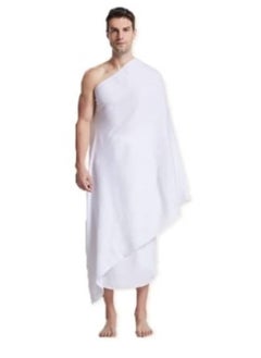 FULL JOY Ihram 2-Piece Hajj And Umrah Religious Cloth For Men , White  - Image 1