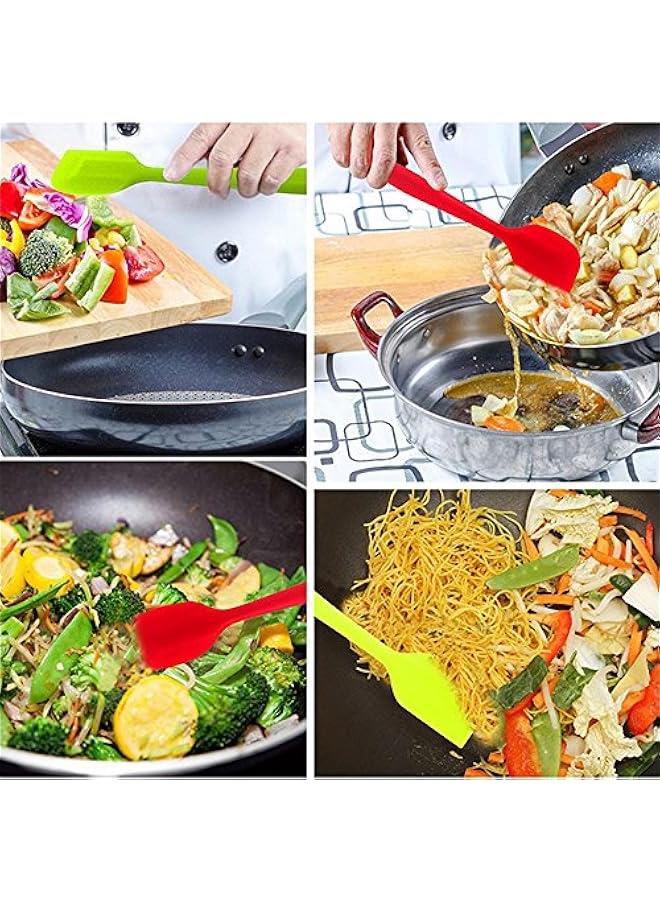 Silicone Spatulas, 11 inch Rubber Spatula Heat Resistant Seamless One Piece Design Non-Stick Flexible Scrapers Baking Mixing Tool (4 Piece) - Image 4