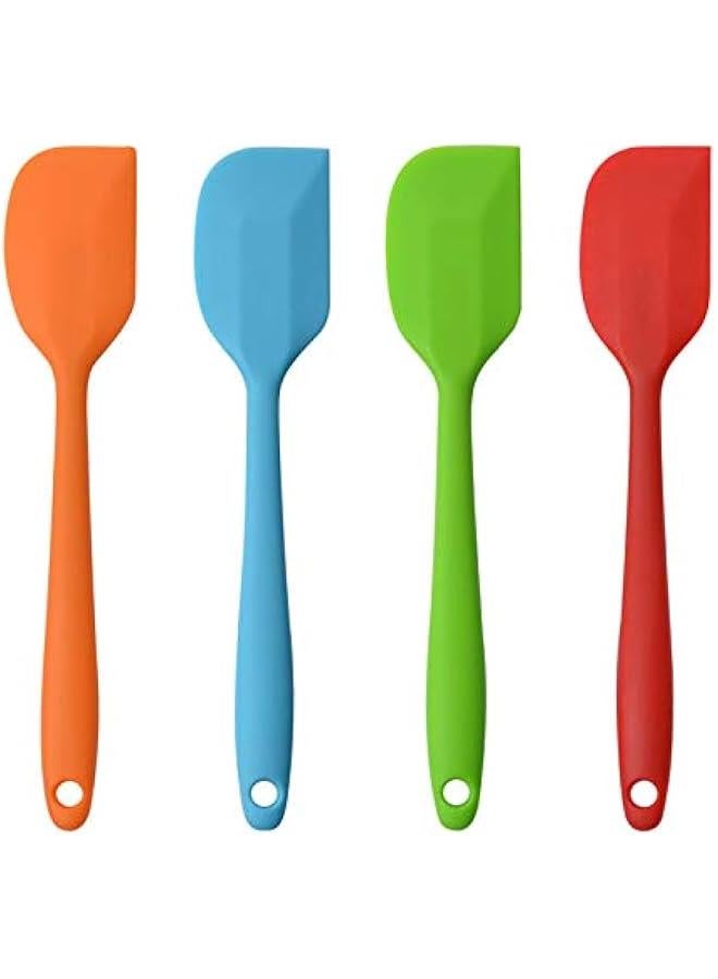 Silicone Spatulas, 11 inch Rubber Spatula Heat Resistant Seamless One Piece Design Non-Stick Flexible Scrapers Baking Mixing Tool (4 Piece) - Image 1