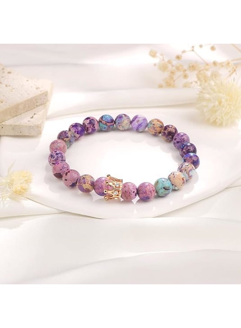 SYOSI Friendship Gift Bracelet for Women, Healing Stone Crown Jewelry, Adjustable Bangle for Birthday, Anniversary, Graduation, Mom, Daughter, Granddaughter, Best Friend, Stylish Gift for Her - Image 5