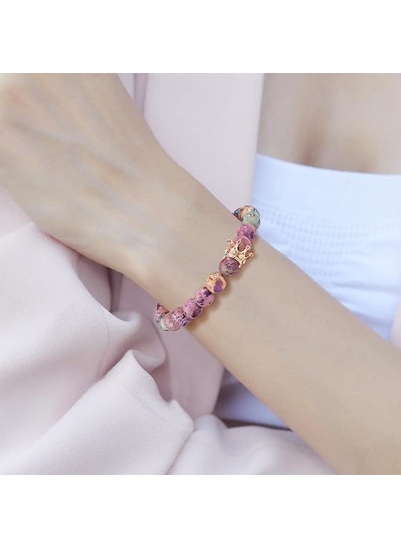 SYOSI Friendship Gift Bracelet for Women, Healing Stone Crown Jewelry, Adjustable Bangle for Birthday, Anniversary, Graduation, Mom, Daughter, Granddaughter, Best Friend, Stylish Gift for Her - Image 2