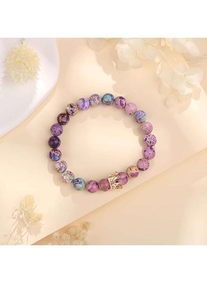 SYOSI Friendship Gift Bracelet for Women, Healing Stone Crown Jewelry, Adjustable Bangle for Birthday, Anniversary, Graduation, Mom, Daughter, Granddaughter, Best Friend, Stylish Gift for Her - Image 4