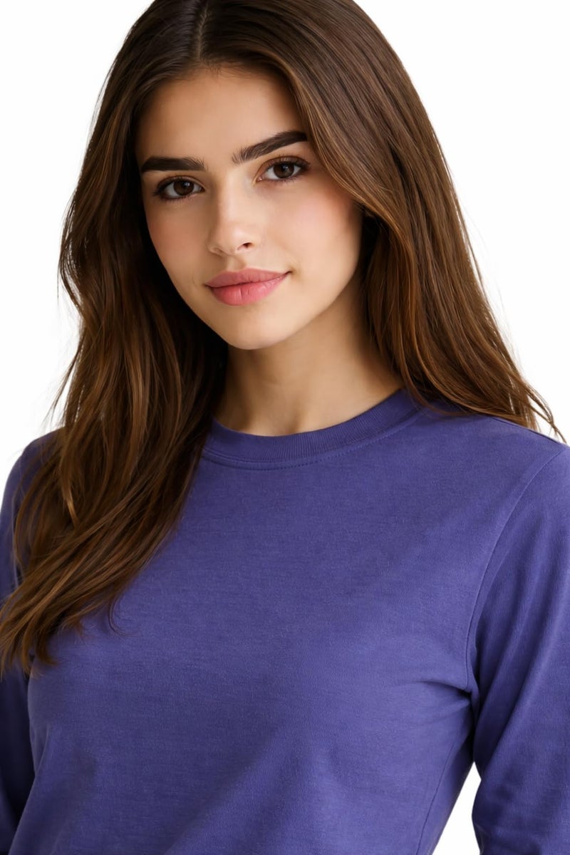 JUNEBERRY® Pure Cotton Round Neck Regular Fit Core Fashion Solid Full Sleeve T-Shirt for Women & Girls (JB_FS_REG_FD_M) - Image 4