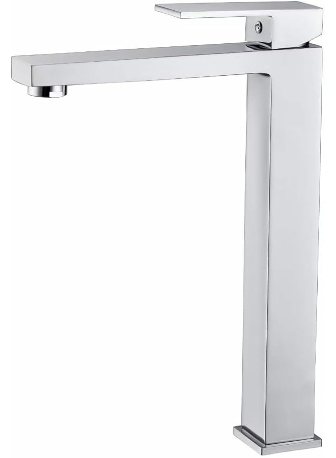 The Bros Single Lever Basin Mixer Wash Basin Faucet Cold & Hot Water Bathroom Faucet Lavatory Vanity Tap Brass Heighter Mixer (Chrome) - Image 1