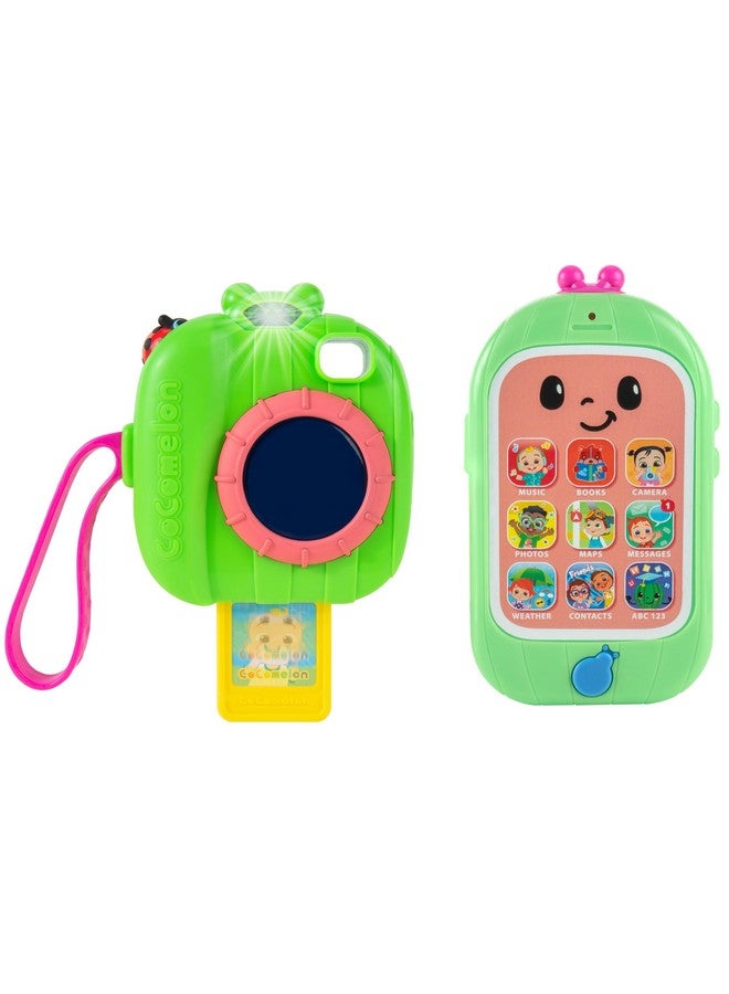 Jazwares CoComelon Musical Cell Phone & Camera 2-Pack - Interactive Pretend Tech Learning Toy w/ Lights, Sounds & Music - Officially Licensed - Gift for Preschoolers and Kids - 2+ - Image 2