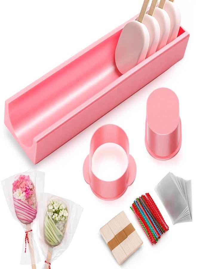 Yiyiring Cakesicle Cutter, Cakesicle Mold Set with 9in Tray, Cake Pop Mold with 100 Sticks, 100 Bags and 100 Ribbons, Baking Tools for Easter Home Birthday Parties Wedding Desserts - Image 1